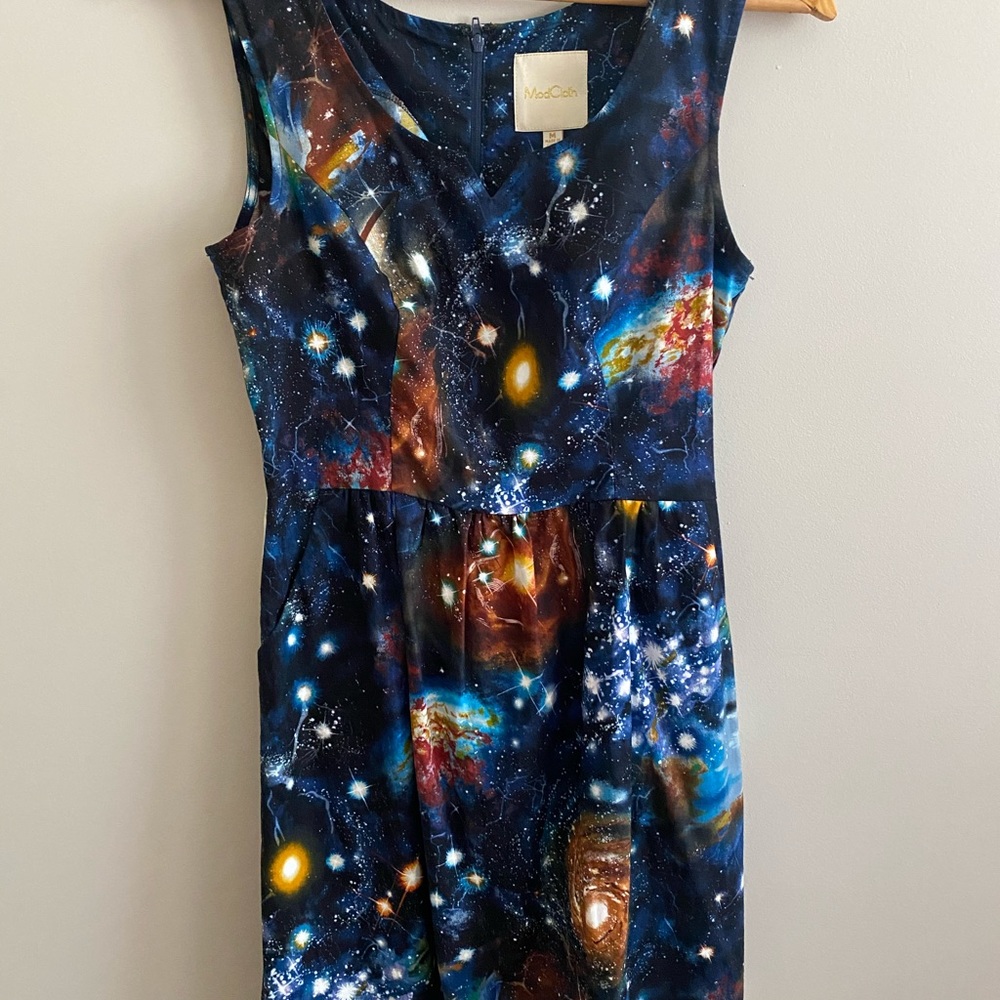 ModCloth galaxy space a line dress size M NWOT